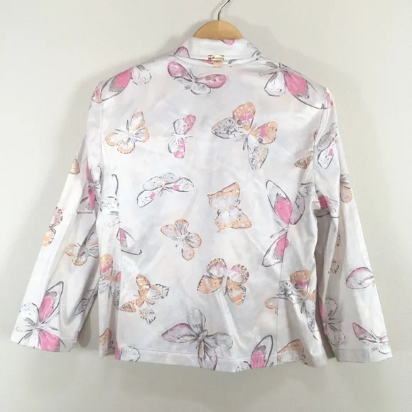 ST. John Sport Butterfly Zip Up Jacket Sequin Women’s Sz Medium‎ NEW
